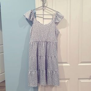 Floral Dress with scalloped neck line